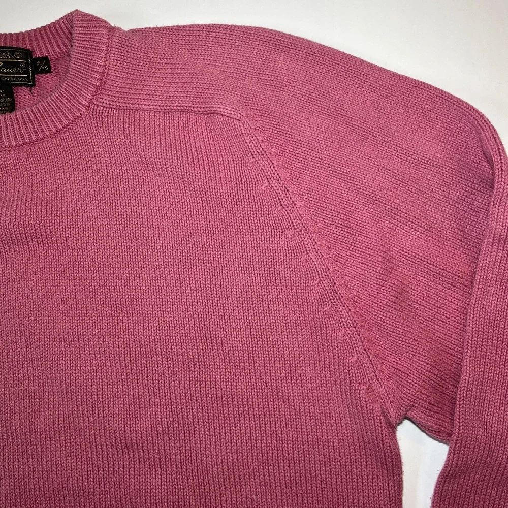 Eddie Bauer‎ Men's XL VTG Tag Chunky Knit Crewneck Sweatshirt Mauve